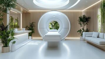 A modern mri room with white furniture photo
