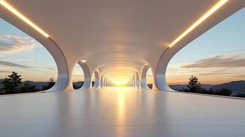 A long tunnel with a light at the end photo