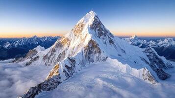 The tallest mountain in the world is seen from above photo