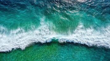 An aerial view of the ocean waves photo