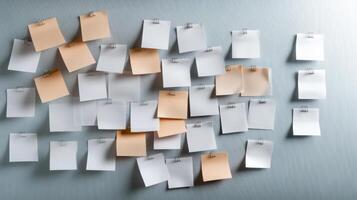 Many sticky notes attached to a wall photo