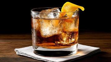 A glass of ice cold drink photo