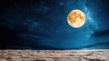 Full moon over the desert photo