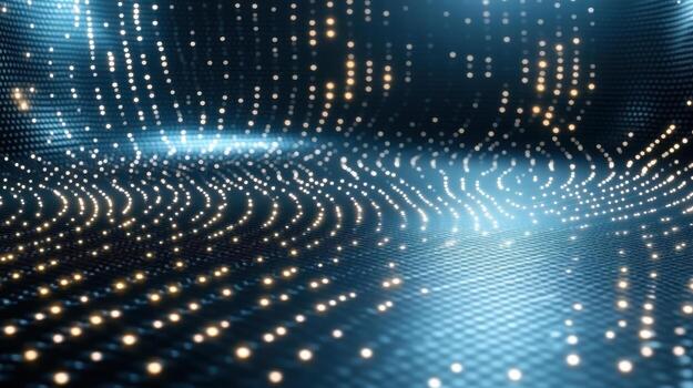 Abstract background with glowing lights and dots photo