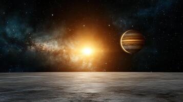 An image of the planet jupiter and the sun photo