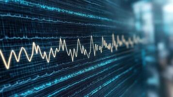 A close up of a heartbeat line on a computer screen photo