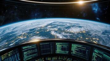 A view of the earth from a spaceship photo