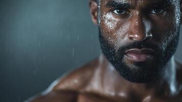 A man with a beard and a beard is looking at the camera photo