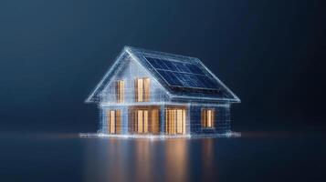 A house with solar panels on it photo