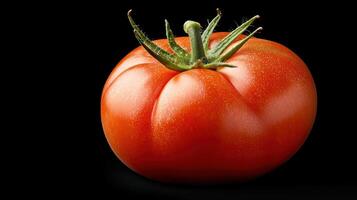 A single tomato on a black background photo