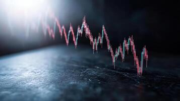 A stock chart is shown on a dark background photo