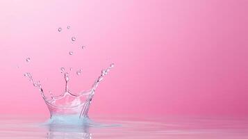 Water splash on pink background photo