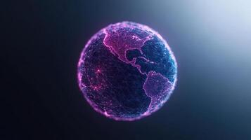 A globe with a network of lines and dots photo
