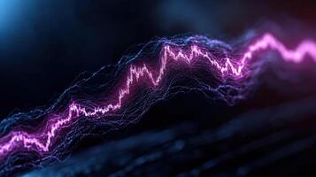 A stock chart with a purple line photo