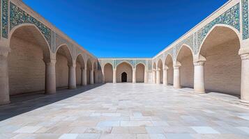 The courtyard of the mosque in the city of kermanshah, iran photo
