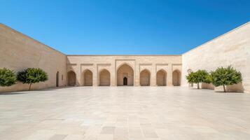 The courtyard of the mosque in the city of karabakh photo
