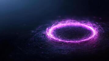 A purple circle with a glowing light photo