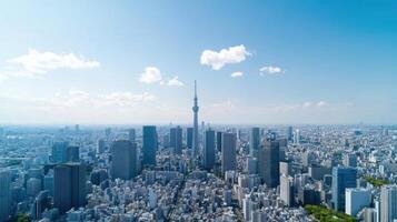 Tokyo skyline from the sky photo