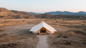 The desert tent in the middle of the desert photo