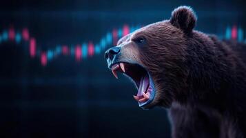 A bear with its mouth open and its teeth showing photo