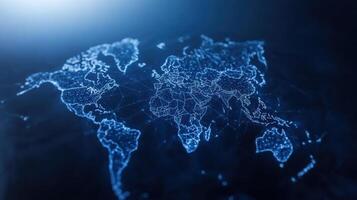 World map on a dark background photo
