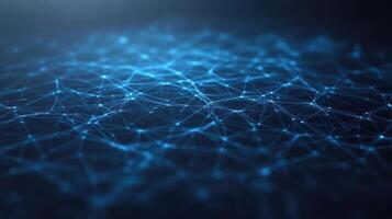 Abstract blue background with connected lines photo