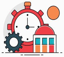 Time Management Productivity Illustration Depicting Efficiency And Growth For Business Strategy vector