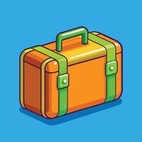 Retro Cartoon Suitcase Illustration Isolated On Blue Background Perfect For Travel Design vector