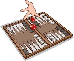 Backgammon on a white background. Backgammon table game for entertainment. vector