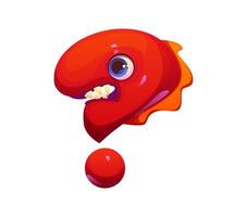 Bizarre monster character font question mark vector