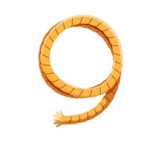 Cartoon rope twisted into the shape of number nine vector