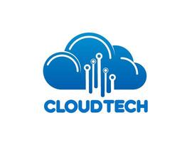 Cloud technology icon with circuit connections vector