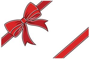 Gift Certificate with Red Bow Ribbon Versatile Voucher. vector