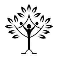 People Tree Logo and Wellness Icon Set Nature Design vector