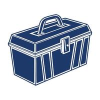 Toolbox in turquoise color with black handle and clips illustration vector
