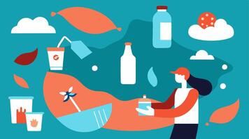 These s can serve to convey the message about the environmental consequences of plastic use in a visually engaging manner.. vector