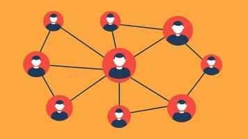 Disconnected Network A web of lines connecting various circles representing people with some lines fading away to illustrate a loss of social connections.. vector