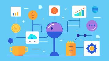 Investment Strategy Blueprint A blueprintstyle image showing different investment strategies with an AI analyzing and highlighting the best options for the user.. vector