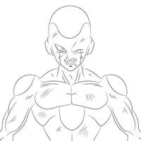 Full color illustration of Freezer combat damage ready for coloring vector