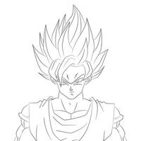 Goku SSJ 2 just traced and ready to paint vector