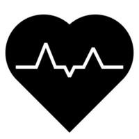 Heart Icon with Heartbeat solid style vector