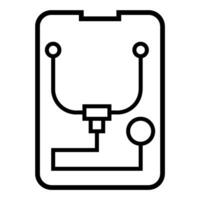 digital healthcare outline icon vector