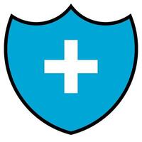 Health Shield Symbol with Cross vector