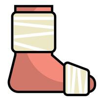 leg wrapped in bandage filled icon vector