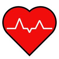 Heart Icon with Heartbeat Line vector
