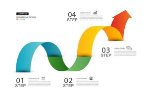 Infographic arrow symbol timeline business 4 steps to success. vector