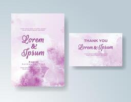 Watercolor roses wedding invitation with cursive script vector