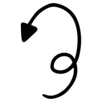 Curved arrow icon. Flat black symbol. Pictogram is isolated on a white background. Designed for web and software interfaces. vector