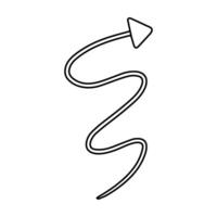 Curved arrow icon. Outline illustration of curved arrow icon for web. vector