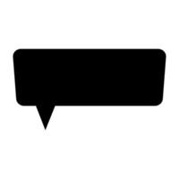 Speech bubble flat icon. black symbol. Pictogram is isolated on a white background. Designed for web and software interfaces. vector